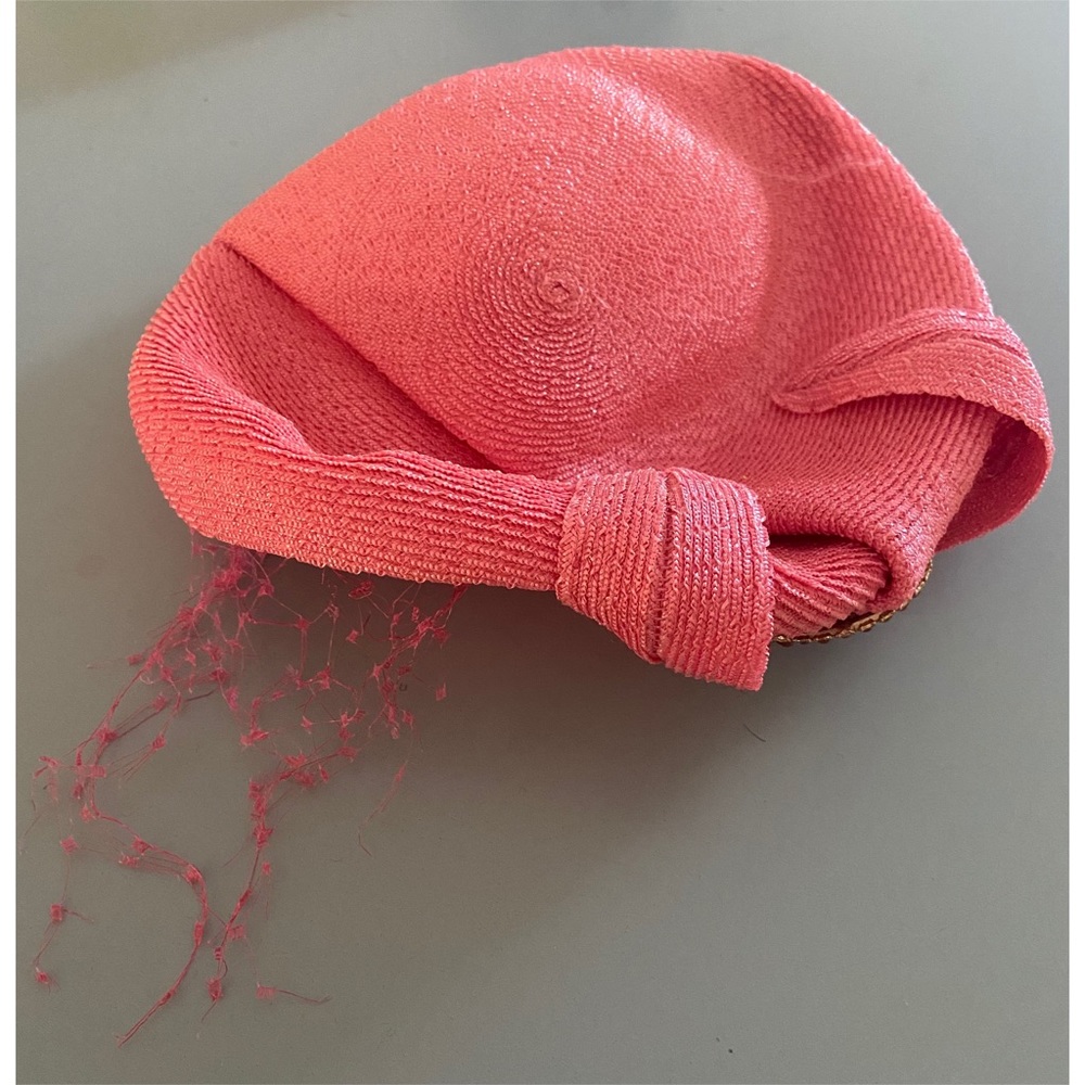 Vintage Flamingo Pink Turban-esque Hat